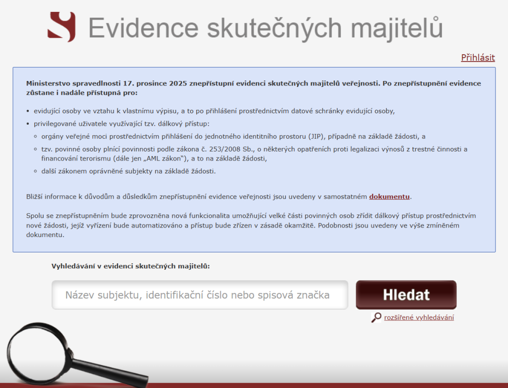 ministerstvo upozornění