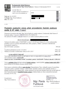 Ukázka podvodné výzvy k exekuci ze Svitav. Zdroj: Exekutorská komora ČR